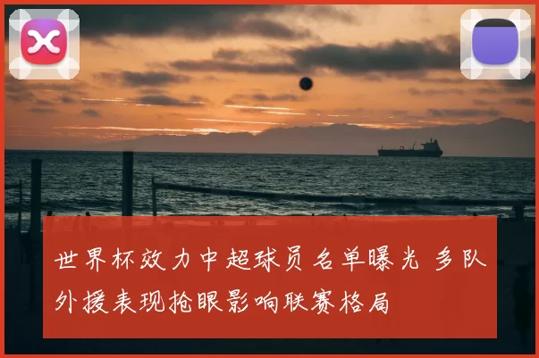 世界杯效力中超球员名单曝光 多队外援表现抢眼影响联赛格局